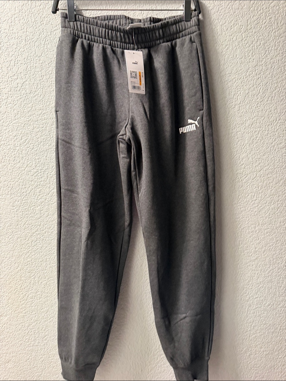 Puma  boy  Charcoal Gray Logo Joggers